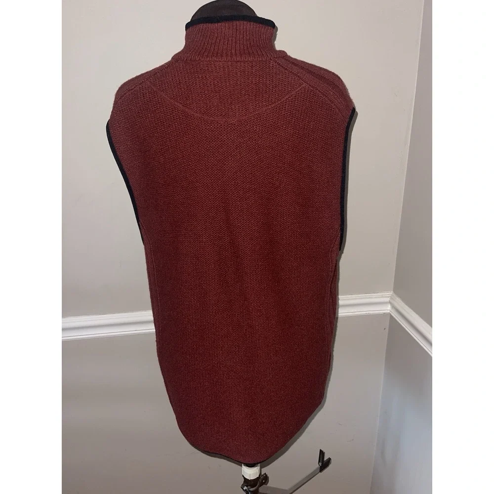 Territory Ahead‎ 1/4 Zip Lambswool Sweater Vest Red Mens Medium